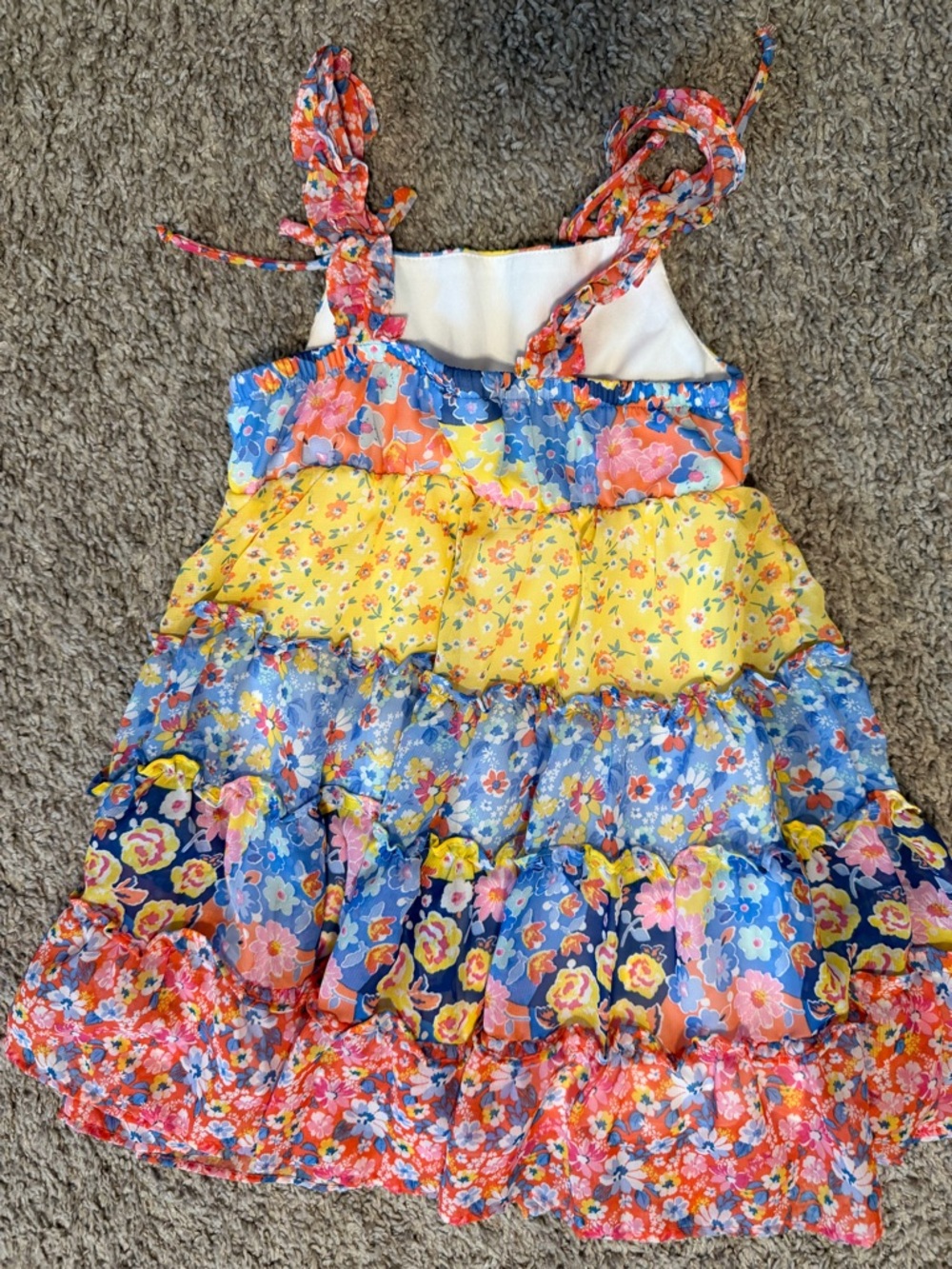 2 dresses size 4 Jona Michelle Coral Floral Ruffle Tie-Shoulder Dresses - Picture 6 of 8